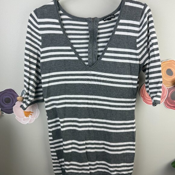 Express Blue and Gray Sweater with Zipper Back Set (2 Tops) - Size - Medium - Picture 2 of 9